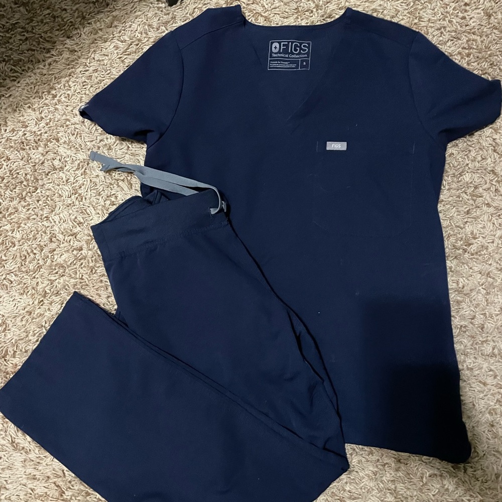 Women’s Navy Figs Set XS pants & S top